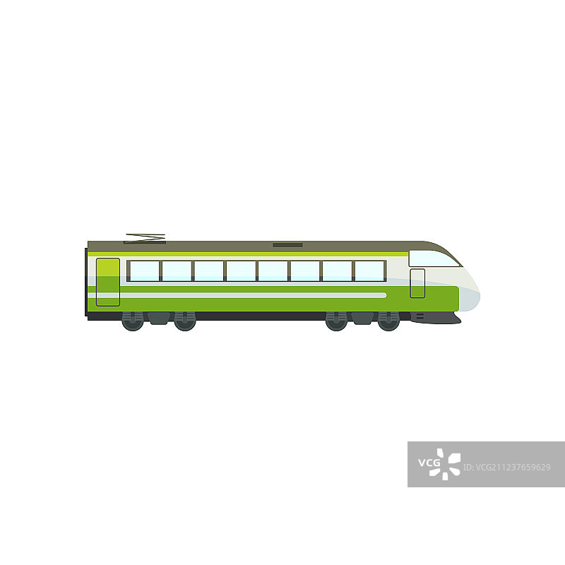 绿色现代客运列车机车地铁图片素材