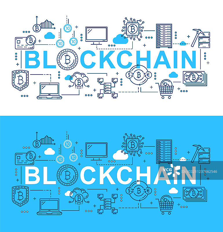 比特币加密货币区块链数字网络图片素材