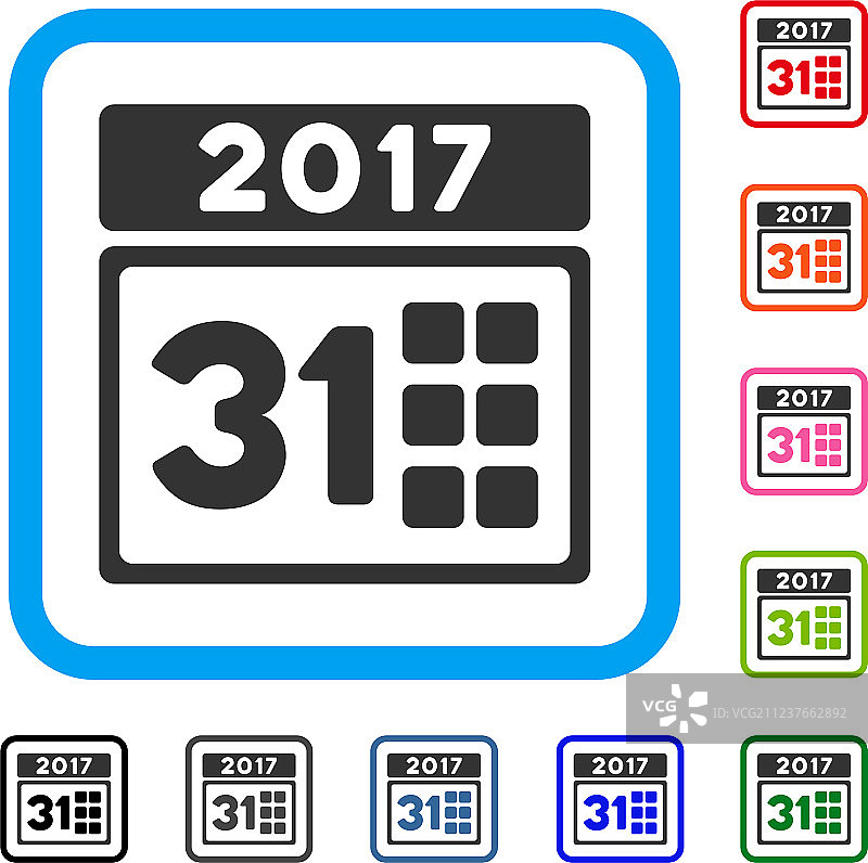 2017年最后一个月日历图标图片素材