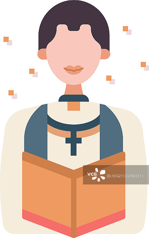 牧师扁平风格图片素材