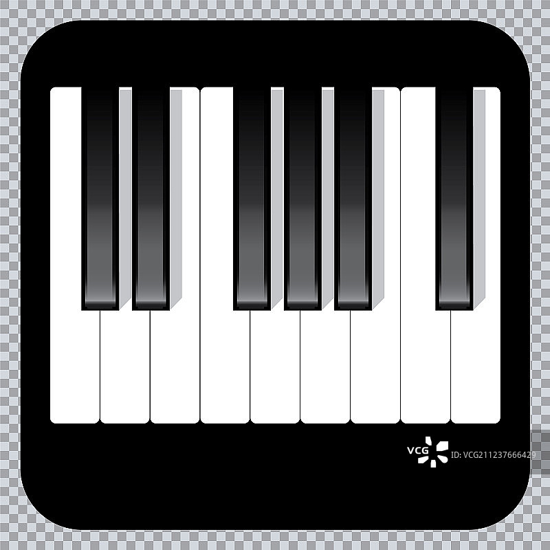 钢琴图标和现代音乐的钢琴键图片素材