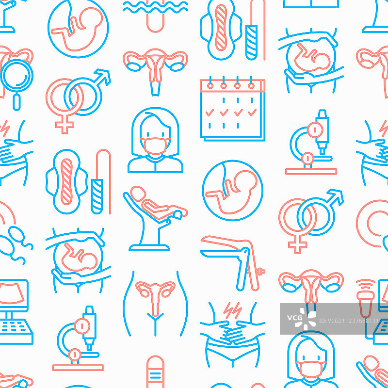 妇科医生无缝图案图片素材