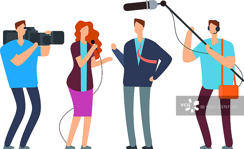 记者采访广播报道图片素材