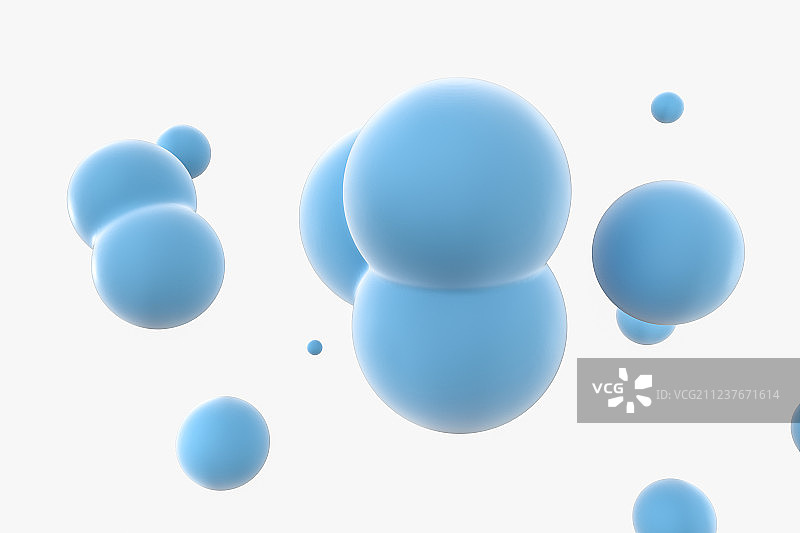 聚集融合的微生物球体，三维渲染图片素材