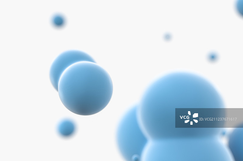 聚集融合的微生物球体，三维渲染图片素材