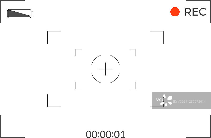 黑白取景器相机录制图片素材