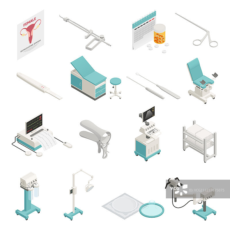 妇科2.5D图标合集图片素材