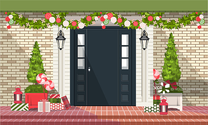 圣诞节入口门装饰图片素材