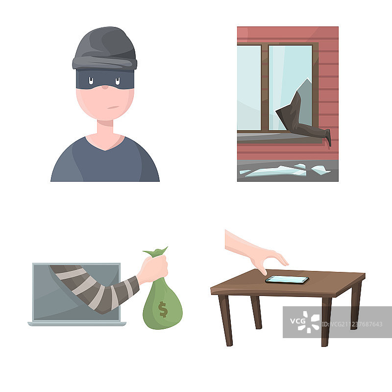 罪犯和警察标志设计图片素材