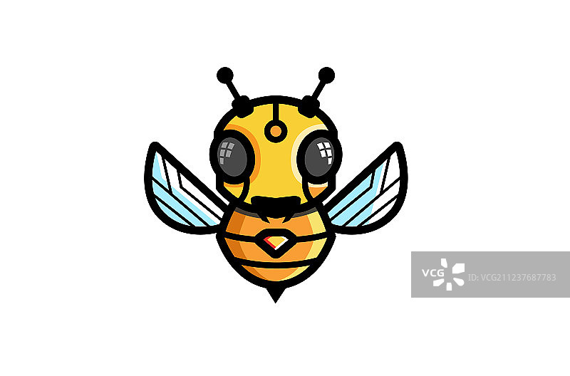 创意蜜蜂机器人标志符号图片素材