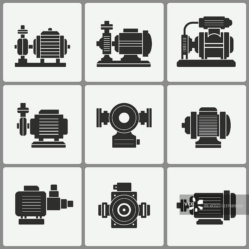 水泵图标合集图片素材
