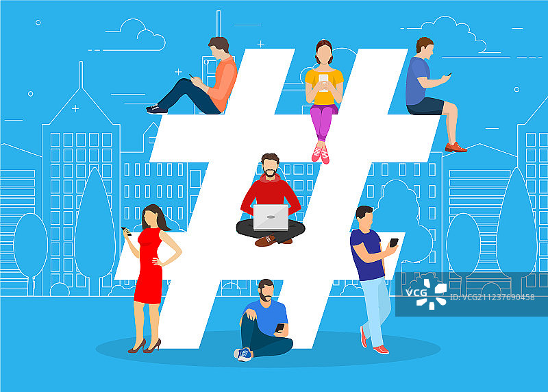 使用手机的标签概念人群图片素材