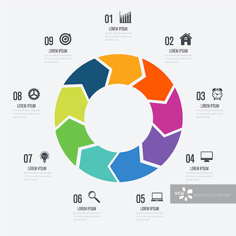 带有圆形选项的信息图表模板9图片素材