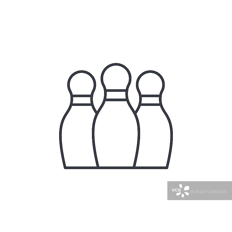 保龄球瓶细线图标图片素材