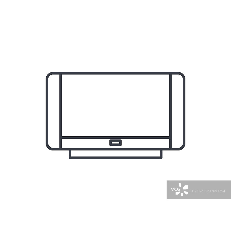 高分辨率电视细线图标图片素材