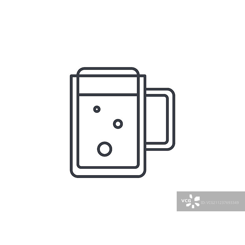 带泡沫的啤酒杯细线图标图片素材