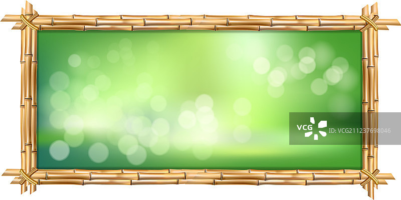 绿色竹竿矩形边框图片素材