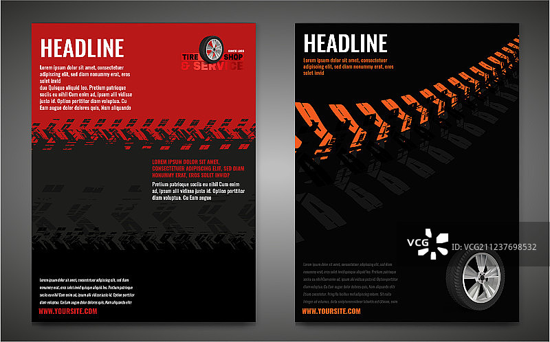 污迹轮胎海报套装图片素材