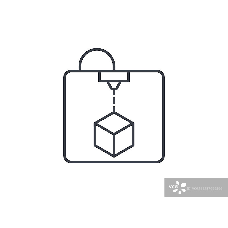3D打印机细线线性图标符号图片素材