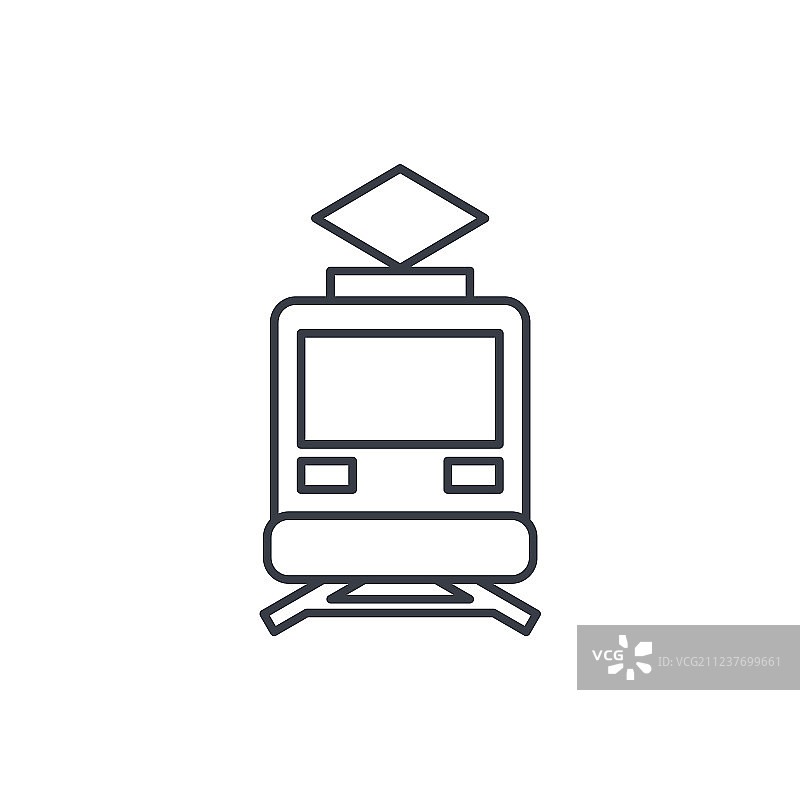 火车轨道交通细线图标图片素材