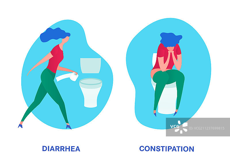 腹泻便秘信息图图片素材