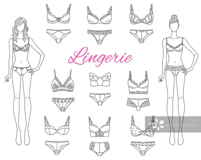 时尚的女性内衣系列图片素材