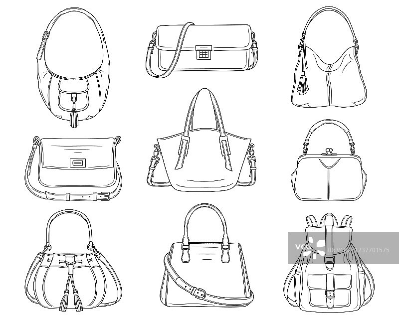 时尚女包系列草图图片素材