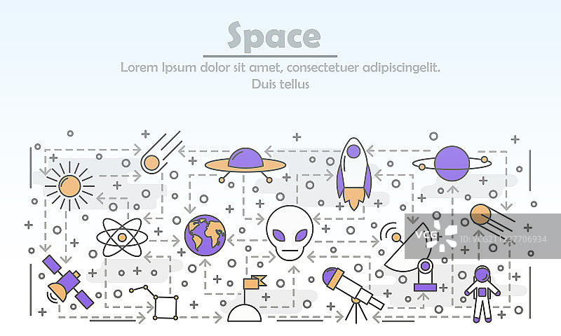 细线艺术宇宙海报banner模板图片素材