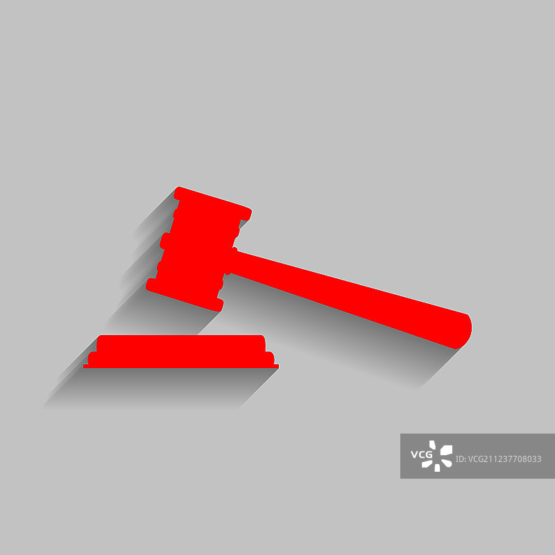 带有柔和阴影的红色正义之锤标志图片素材