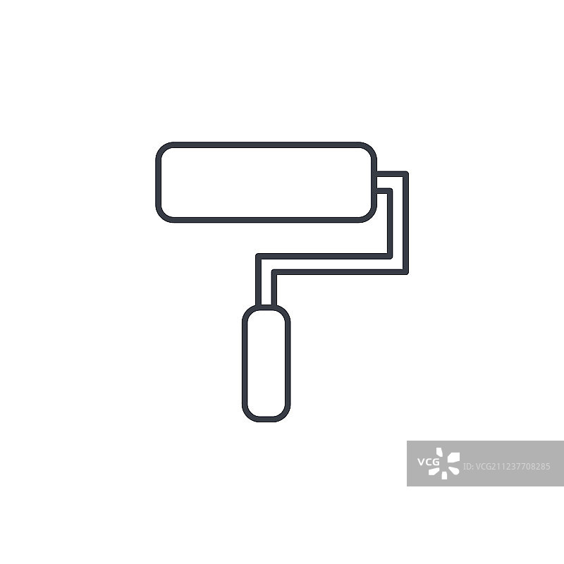 油漆滚筒工具细线图标图片素材