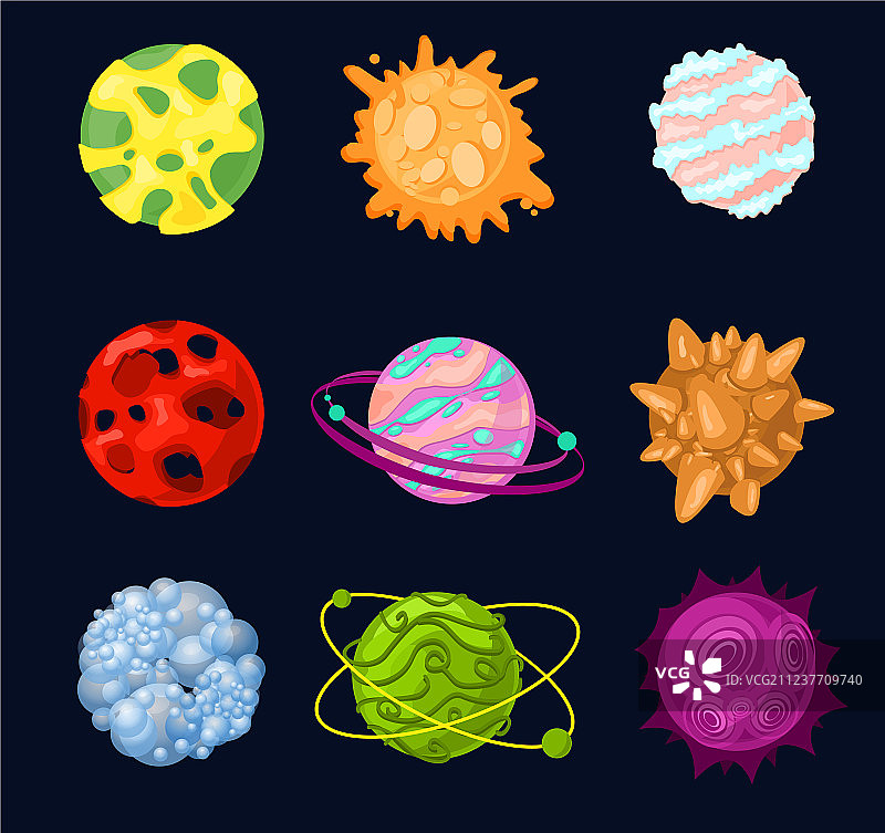 鲜艳彩色卡通图片素材