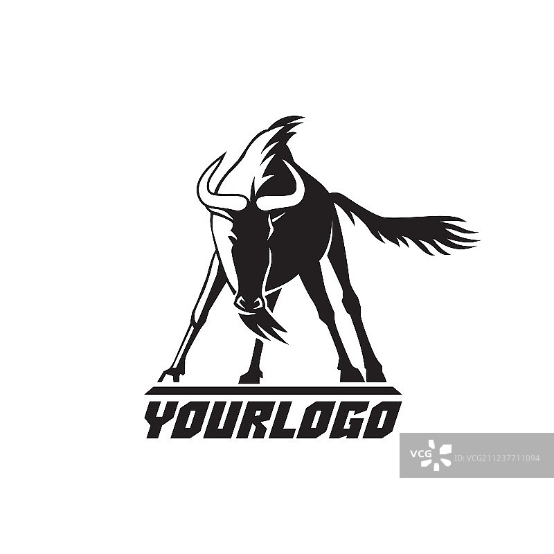 白色背景上的角马标志图片素材