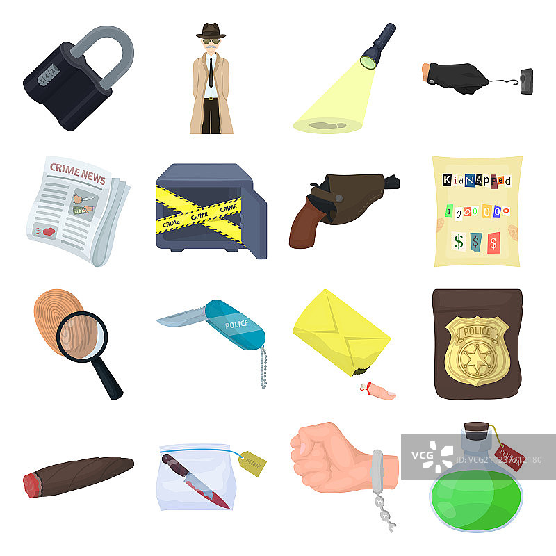 侦探与手枪和警察徽章图片素材