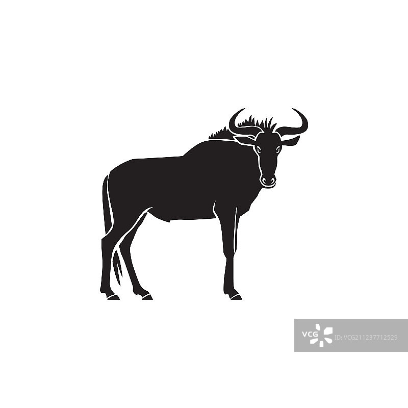 白色背景上的角马标志图片素材