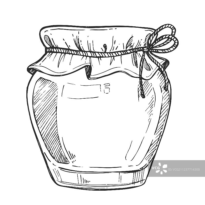 梅森罐手绘铅笔画图片素材