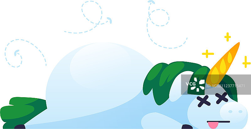 白色背景上的有趣独角兽图片素材