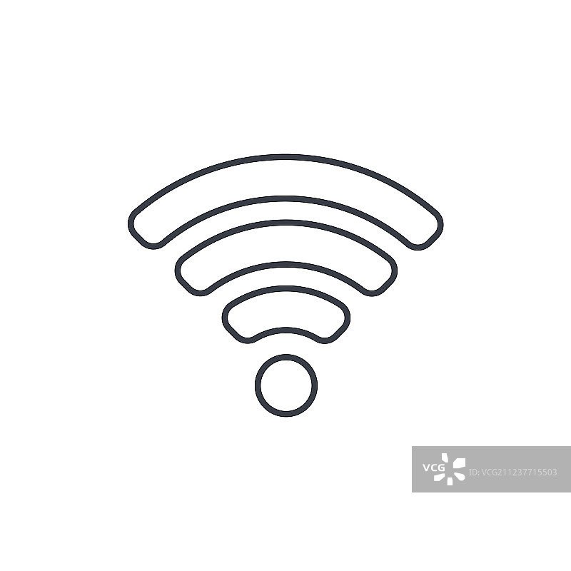 无线网络信号细线图标线性符号图片素材