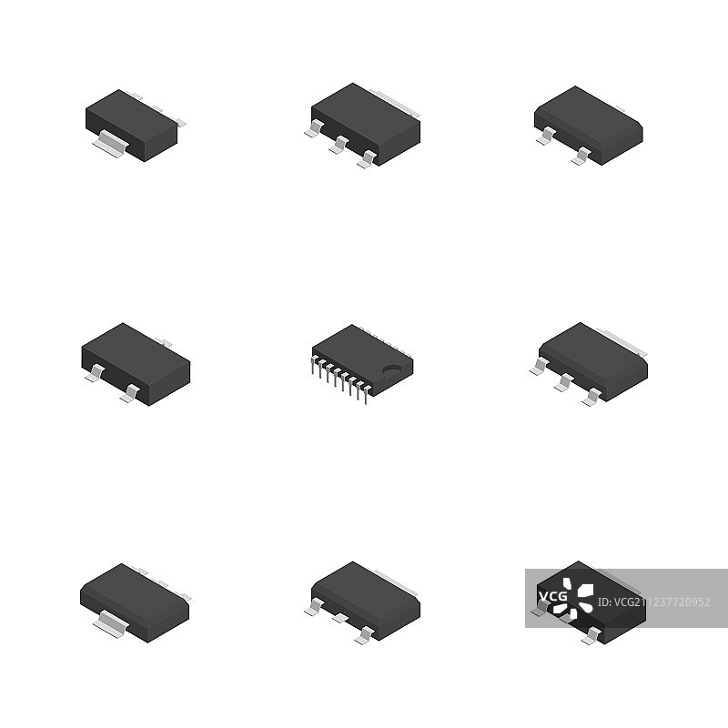 不同3D电子元件合集图片素材