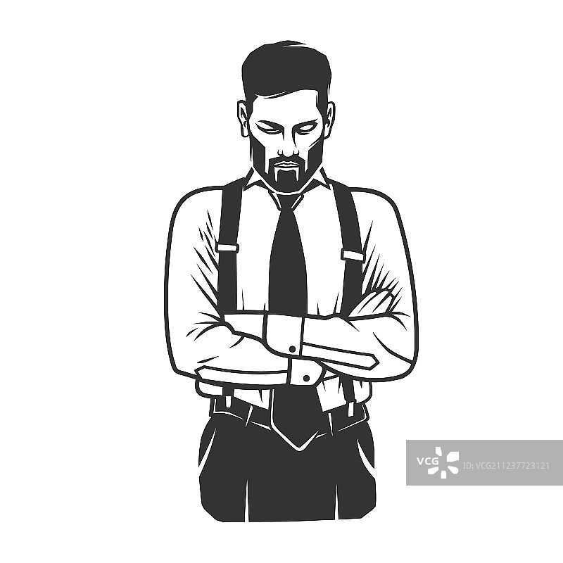 黑白时尚男人标志图片素材