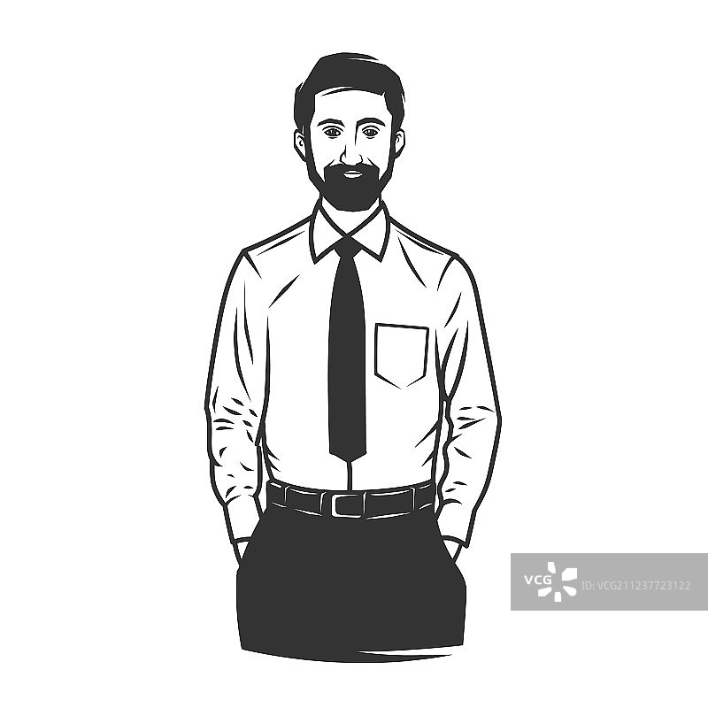 黑白时尚男人标志图片素材