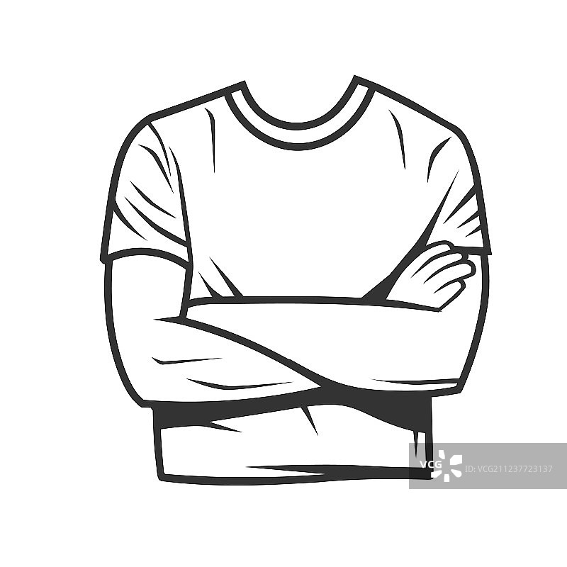 男人手臂交叉的侧面轮廓图片素材