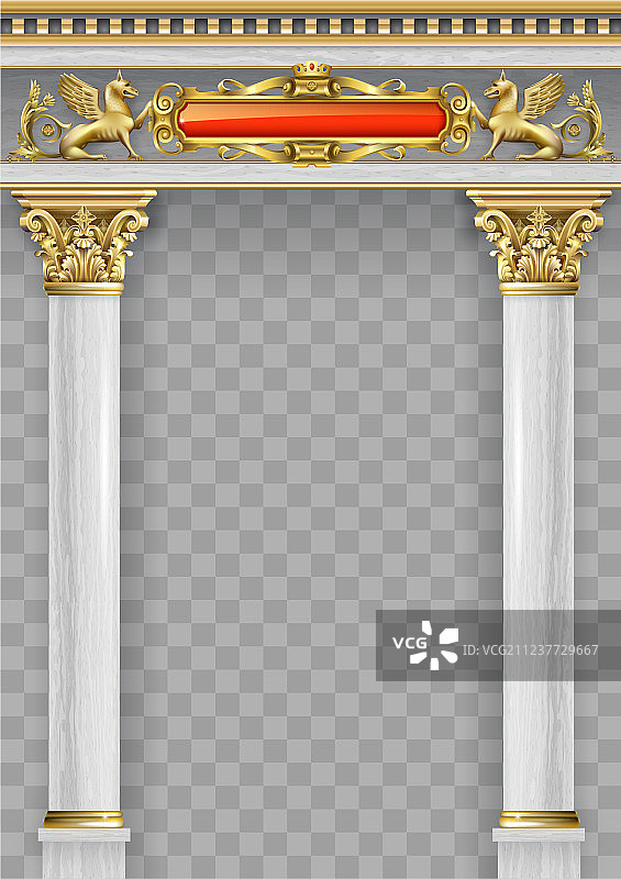 金色奢华经典拱门柱图片素材
