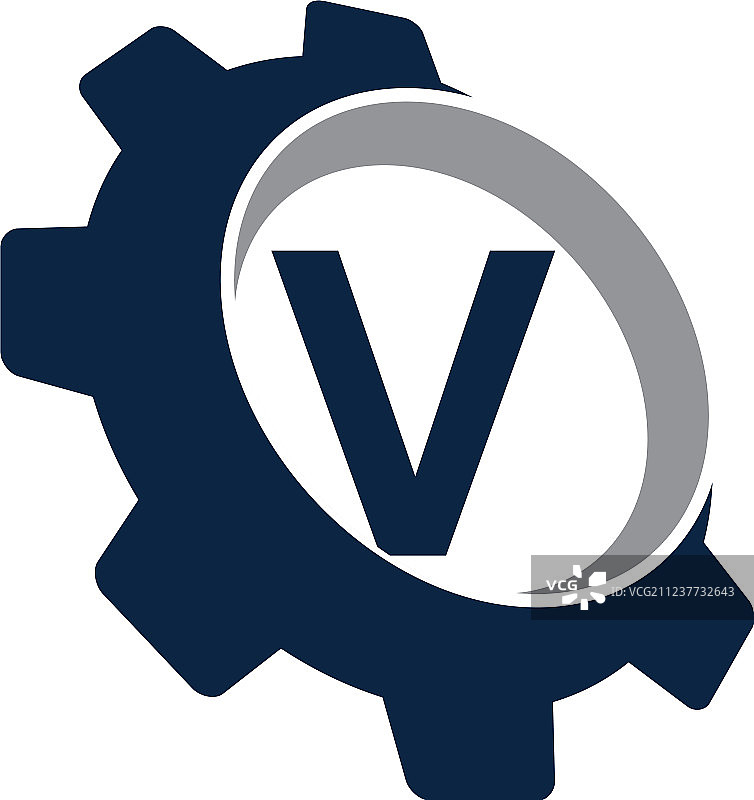 齿轮logo字母V图片素材