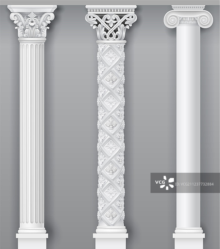 图形中的古典白色柱子图片素材