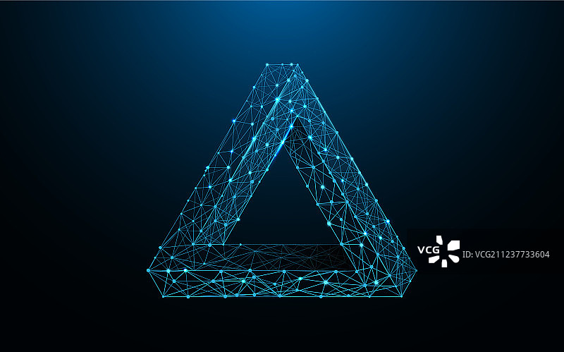 彭罗斯三角形线条和粒子图片素材