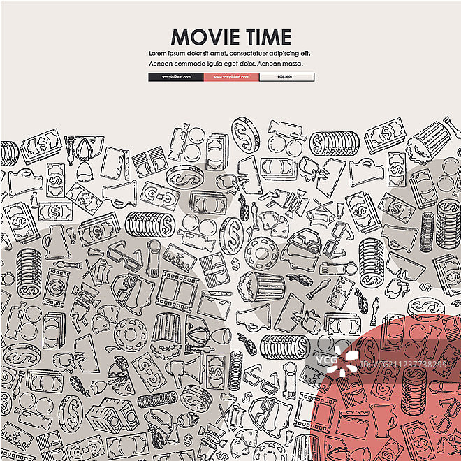 电影涂鸦网站模板设计图片素材
