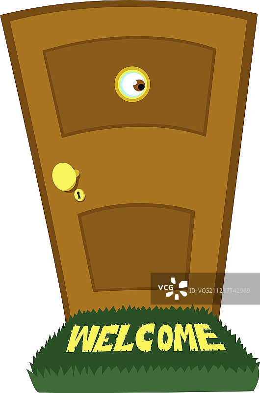 门后窥视图片素材