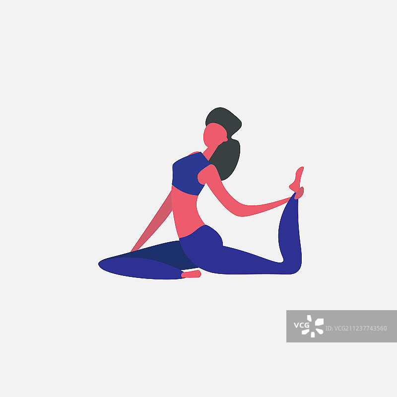 瑜伽运动卡通人物图片素材