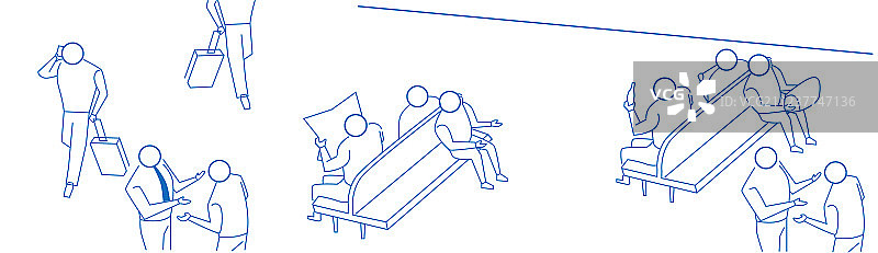 一群带着行李箱的旅客在候车大厅等候图片素材