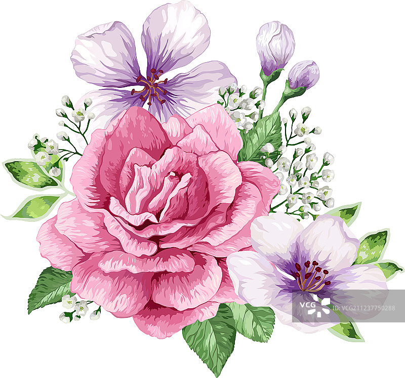 玫瑰苹果树鲜花花束图片素材